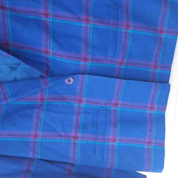 Vtg Pendleton virgin wool blazer size 14 blue plaid USA made - Picture 4 of 6